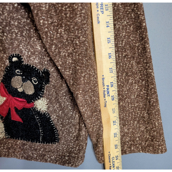 Vintage Decorated Originals Sweater Womens Button Cardigan Teddy Bear Applique - Picture 10 of 12